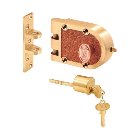 PRIME-LINE Brushed Brass Solid Bronze Alloy Single Cylinder DeadboltKeyed Differently 5001284